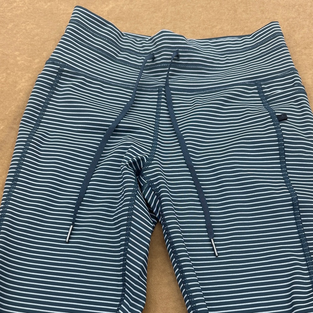 Halara Striped Green & White Athletic Leggings